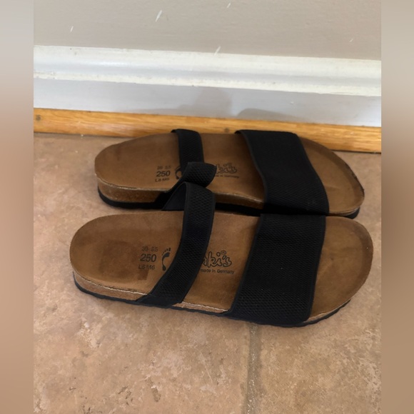 Birkenstock Birki’s Curacao Black Elastic Strap Sandal Size 8 Narrow - Picture 7 of 8